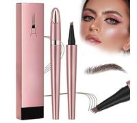 2025 - Crayon à sourcils magique - 3D - Étanche - Pour sourcils naturels - Avec 4 pointes - Marron foncé