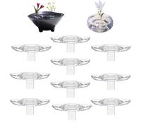 2025 Creative Floating Floral Arrangement Holder, 2025 Innovative Floating Flower Display Stand, 10/20/30pcs Clear Acrylic Float Flower Bowl Stem Holder, for Fish Tanks Table Decor (10 PCS,L)