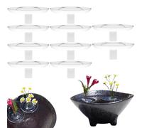 2025 Creative Floating Floral Arrangement Holder, Clear Acrylic Floating Flower Bowl Stem Holder, Floating Flower Holder for Bowls/Fish Tanks (10PCS, L)