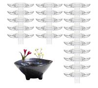 2025 Creative Floating Floral Arrangement Holder, Floating Flower Holders for Water, Clear Acrylic Rotating Flower Bowl Stem Holder for Fish Tanks, Bowls & Table Decor (20pcs,7 * 3cm)