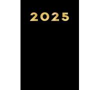2025: Dagbok 2025 dag per sida, liknande A5 14 x 21.6 cm, Hårt Omslag svart
