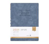 2025 Day Planner Weekly Monthly De Jan-Dec Leather Calendrier Académique Avec Un Carnet Travail Marque Mensuel