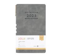 2025 Day Planner Weekly Monthly De Jan-Dec Leather Calendrier Académique Avec Un Carnet Travail Marque Mensuel