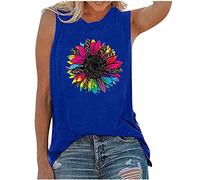 2025 Débardeurs Femme D'Été Gilet Sports Décontracté Debardeurs Imprimé sans Manches Col Rond Elegant Sexy Moderne Tee Tank Respirant Sangle Classique Ample Hawai Vacances Plage Mode Séchage rapide