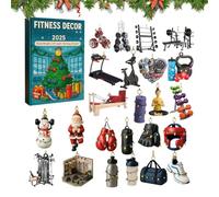 2025 Décoration de fitness de Noël Avent - 2D Acrylique Halloween Décorations de Noël | Calendrier 24 jours Ornements de sport | Pour fête d'anniversaire, les sacs de livres préfèrent le portefeuille
