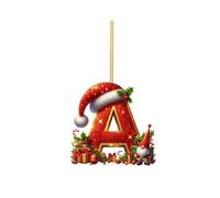 2025 Décoration de Noël - 26 lettres - Décoration de festival - Pendentif en acrylique (A, 8 cm)