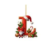 2025 Décoration de Noël - 26 lettres - Décoration de festival - Pendentif en acrylique (taille L, 8 cm)