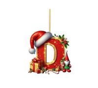 2025 Décoration de Noël - 26 lettres - Pendentif décoratif - Matériau acrylique (D, 8 cm)
