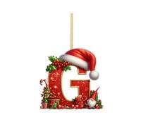 2025 Décoration de Noël - 26 lettres - Pendentif décoratif - Matériau acrylique (G, 8 cm)