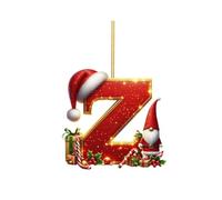 2025 Décoration de Noël - 26 lettres - Pendentif décoratif - Matériau acrylique (Z, 8 cm)
