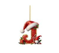 2025 Décoration de Noël - 26 lettres - Pendentif en acrylique (J, 8 cm)