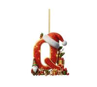 2025 Décoration de Noël - 26 lettres - Pendentif en acrylique (Q, 8 cm)