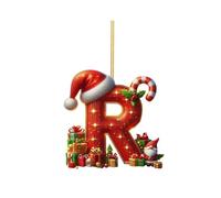 2025 Décoration de Noël - 26 lettres - Pendentif en acrylique (R, 8 cm)