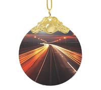 2025 Décorations de sapin de Noël rondes à suspendre en verre avec lumière d'autoroute pour fête, mariage, cheminée extérieure