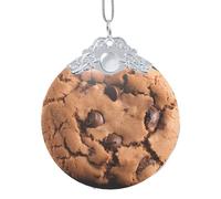 2025 Décorations de sapin de Noël rondes à suspendre en verre Chocolat Cookie Décorations d'arbre de Noël pour fête, mariage, cheminée extérieure