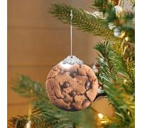 2025 Décorations de sapin de Noël rondes à suspendre en verre Chocolat Cookie Décorations d'arbre de Noël pour fête, mariage, cheminée extérieure