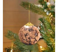 2025 Décorations de sapin de Noël rondes à suspendre en verre Chocolat Cookie Décorations d'arbre de Noël pour fête, mariage, cheminée extérieure