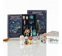 2025 Dentist Advent Calendar - 24-Day Dental-Themed Ornaments Set, 2D Acrylic Tooth & Toothbrush Decorations,Christmas Countdown for Kids, Dental Office Décor, Hygienist & Student Gift(#B)