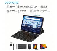 2025 Dernière tablette PC Android 15 de 10 pouces, tablette 2-en-1, 6 Go de RAM, 128 Go de stockage, processeur quadricœur RK3562 2,0 GHz, Wi-Fi 2,4 G + 5 G, Bluetooth 5.0, double caméra 2 MP + 5 MP, 