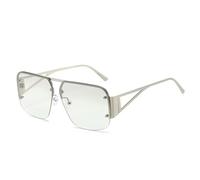 2025 Designer 2024 Neue Modische Randlose Quadratische Sonnenbrille für Herren und Damen, Halbrandlose Brillen, UV400, C5 Silber, 144 x 148 x 53 mm