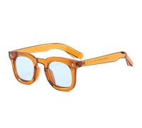 2025 Designer Fashion Petites lunettes de soleil pour femme Rivets rétro Couleurs bonbon Nuances UV400 Lunettes de soleil punk pour homme, bleu thé, taille unique