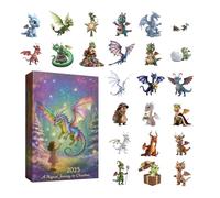 2025 Dragon Advent- 24 Jours 2d Pendants Acryliques, Pendentifs De Dragons De Noël | Pour Les Fêtes D'anniversaire Pour La Vacanze Da Ventimento Officier De La Maison De La Maison Des Écoles Des École