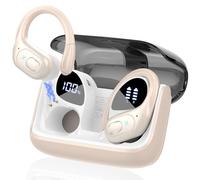 2025 Ecouteurs Bluetooth sans Fil Sport, 75Hrs Écouteurs Bluetooth 5.4 avec 3D HiFi Stéréo, 4 ENC Réduction de Bruit Mics, Oreillette sans Fil avec Affichage LED, Casque Running IP7 Étanche, Chameau