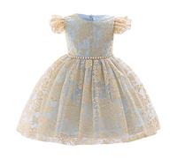 2025 Enfants Fille Robe de Princesse en Dentelle Robes Fille Chic et Elegant Léger Fluide Robe de Première Communion Anniversaire Fête Photographie 8-14 Ans Pas Cher