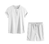 2025 Ensemble 2 Pieces Homme T-Shirt et Courte Survêtement Homme Ensemble Été Chemise et Short Pantalons Décontractée Tenue Pas Cher Grande Taille Confort