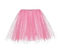 2025 Europe et États-Unis Jupe tutu à trois couches pour adulte Demi Shaggy Jupe Highlights Glitter Hot, rose, Taille unique