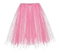 2025 Europe et États-Unis Jupe tutu à trois couches pour adulte Demi Shaggy Jupe Highlights Glitter Hot, rose, Taille unique