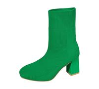 2025 Europe États-Unis commerce extérieur pour épais bottes rondes après sangle modèles classiques bottines courtes & noir, vert, 41 EU