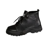 2025 European Station Interior Bottes d'hiver en velours pour femme Nouveau style britannique à lacets Bottes tendance avec fermeture éclair latérale épaisse Bottines courtes à lacets, Noir , 41 EU
