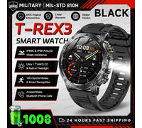 2025 Extérieur Nouveau 1000Mah Batterie T-Rex 3 Qualité Militaire Montre Intelligente Hommes Ip69K Étanche Gps Hd Bluetooth Appel 100+Montre De Sport.Black.Sports Watch