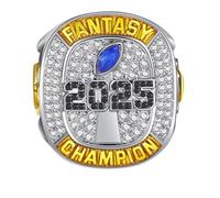 2025 Fantasy Football Rings Father's Day Collectibles Championship Rings Fan Memorabilia Football Displays for Friends and Displays(13)