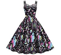 2025 Femmes Robes MéDiéVale Deguisement Adulte Halloween Costume Renaissance pour femme Robe Vintage Gothique de Soirée Cocktail Elegante Déguisement Sorcière Vampire maxi carnaval,