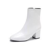 2025 Fermeture éclair à la cheville sur le côté et bottes en cuir à talons hauts pour femme de taille tendance avec semelle épaisse Chaussures pour femme Largeur H Osaka, WH1, 37 EU