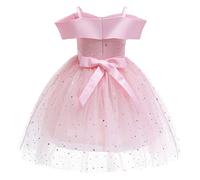2025 Fille Robe de Soirée Sequins Bowknots Tulle sans Manches Anniversaire Noeud Papillon Robe pour La Fête Robes Formelle Fête D'anniversaire Mariage Demoiselle D'honneur Fille Âge pour 3-10 Ans