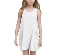 2025 Fille Robe Ete Fleurie Bohème sans Manches Robe Filles Chic Et Elegant Casual Robes de Fête Soirée Ceremonie Vacances Bapteme Anniversaire Tunique Robes d'été légère Dress de Plage 5-14 Ans