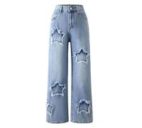 2025 Filles Casual Pantalons MéLangé pour Enfants Pantalon Fashion Jeans/Cargo Taille Lastique Large de Fitness Broderie Fleur Dessin Animé Streetwear Sweatpants/Jeans