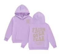 2025 Filles Sweats à capuche et sweatshirts pour tout-petits à grands enfants Sweat à capuche Lettres Manches longues Poche Sweat à capuche Veste Pull 62 Garçon, Violet clair, 10-11 ans