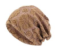 2025-Generisch Casquette pliable en maille pour femme Fait à la main Motif floral Dentelle Cheveux Lace Caps Slouchy Chapeau nouveau-né Hiver, kaki, taille unique