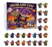 2025 Halloween Countdown Calendar, 12.6x11.42x1.38 inches 2D Acrylic Gnome Set, 24 Day Festive Display, Colorful Hanging Ornaments for Daughter, Son, Girls, Boys, Sister, Wife, Holiday Use
