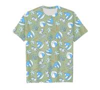 2025 Hauts à manches courtes pour filles en été avec de jolis imprimés d'animaux marins Col rond T-shirts décontractés pour enfants Vêtements de tous les jours École Jeux en plein air, vert, 10-11 ans