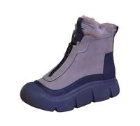 2025 Hiver Rétro Bottes de Neige Polyvalentes Semelles Douces Chaussures avec Velours Épais Chaud Chaussures Femmes Haut Haut Chaussures Confortables Femmes Élégant Petit Talon, café, 40 EU