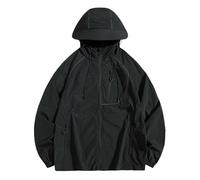 2025 Hommes Vestes Décontractées Été Veste à Capuche Légère avec Fermeture Éclair Respirant Protection Solaire Coupe-Vent Extérieur pour un Usage Quotidien Jaune Pour Hommes Hiver, Noir , S