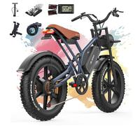 2025 Jansno X50-17 - Vélo électrique - Pneu 20"" - Moteur 750 W - Batterie 48V 17Ah 45km/h - Shimano 7 vitesses -Affichage NFC- Gris