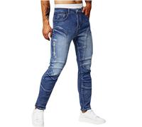 2025 Jeans Homme Regular Stretch Coupe Slim Pantalon de Travail Couleur Pure Basique Décontracté Offre de Printemps Ete Pantalons de Jogging en Denim Sport Jean Pants Cadeau Futur Papa
