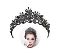 2025 JiaWei 1pc Black Crown Tiara Baroque Queen Crown Black Wedding Tiara for Women Halloween Party e7W