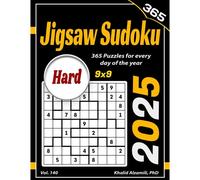 2025 Jigsaw Sudoku: 365 Hard (9x9) Puzzles For Every Day Of The Year (Game Calendars Series)